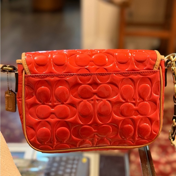 Coach Orange Embossed Crossbody Bag - Picture 7 of 10